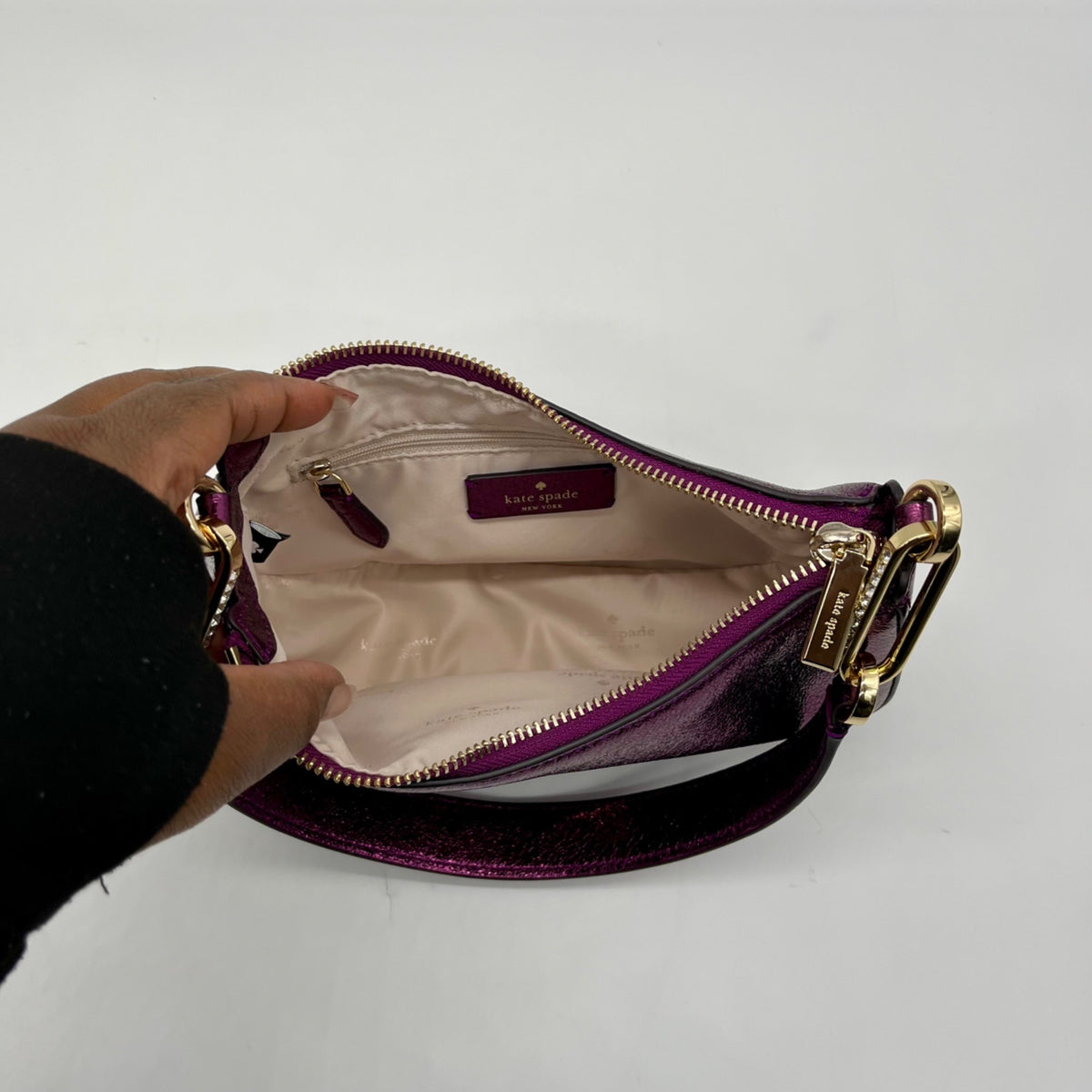 Kate Spade Purple Nine Metallic Shoulder Bag