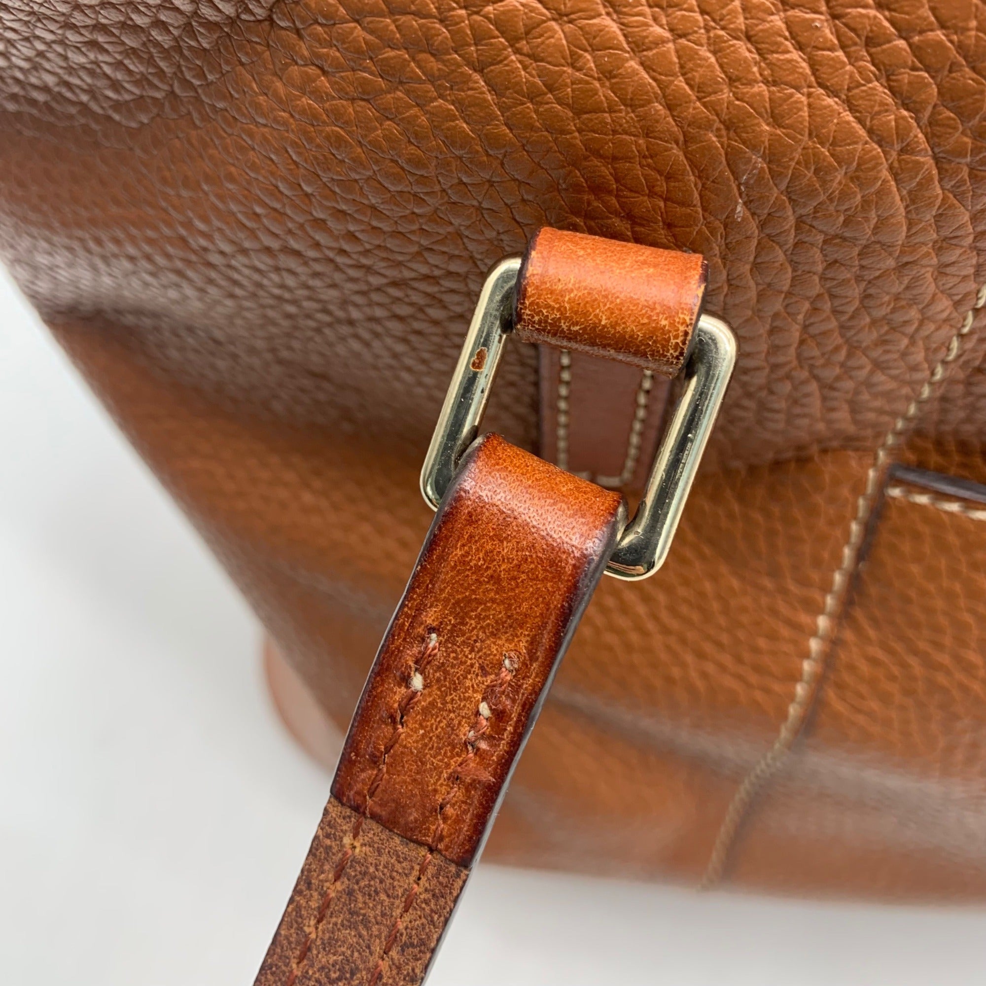 Dooney &amp; Bourke Brown Pebbled Leather Lexington Tote Bag