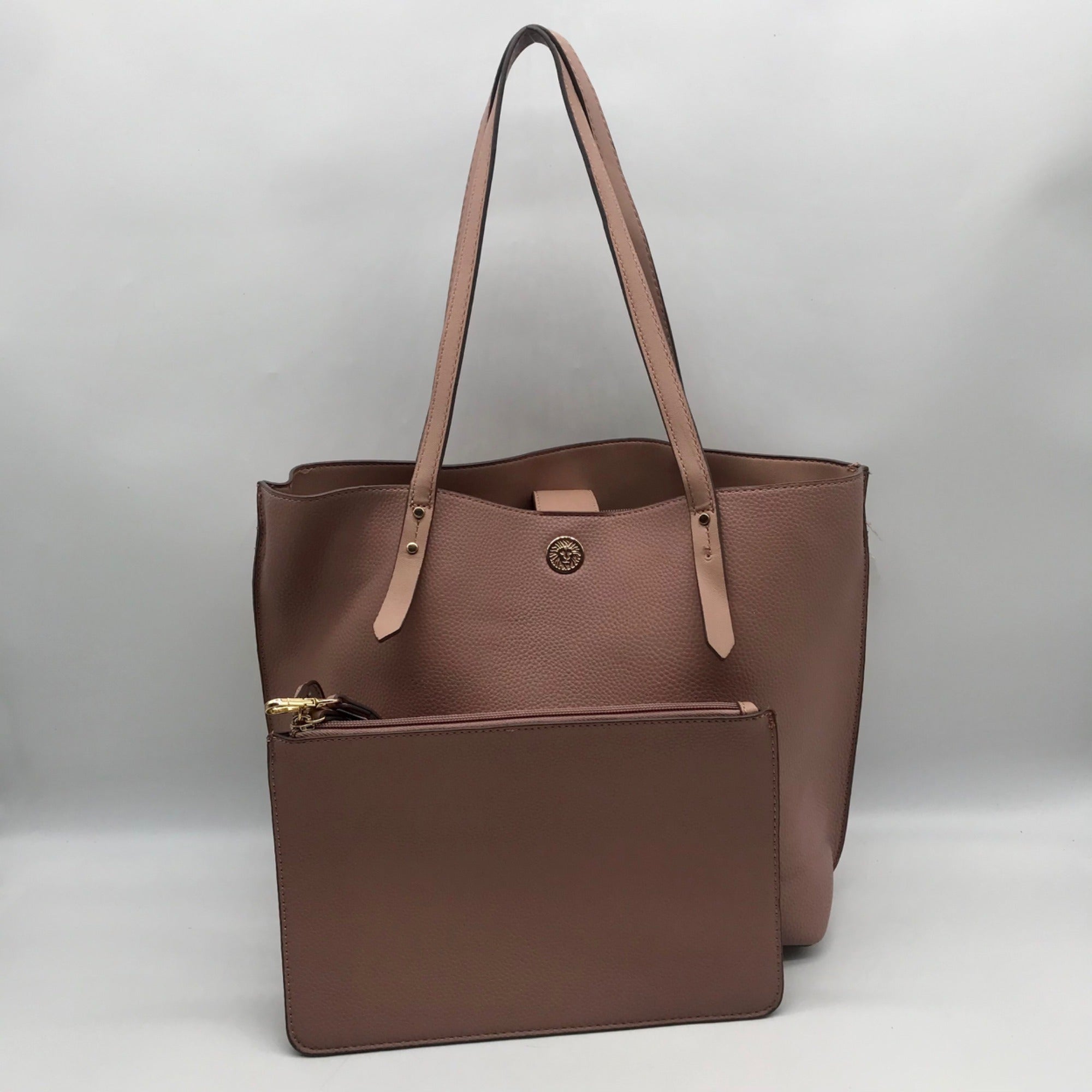 Anne Klein Pink Leather Tote Bag