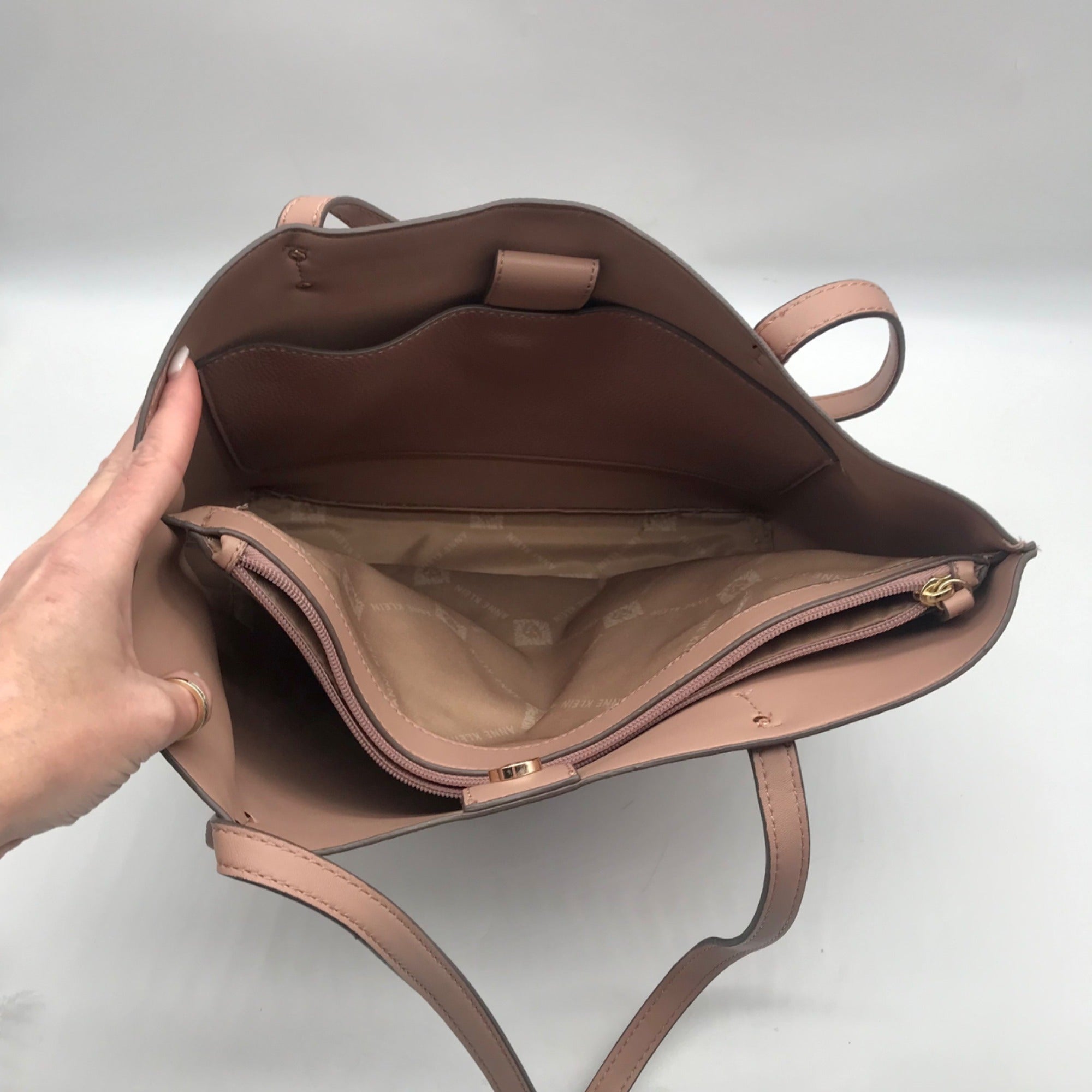 Anne Klein Pink Leather Tote Bag