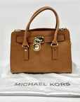 Michael Kors Brown Saffiano Leather Hamilton Satchel Bag