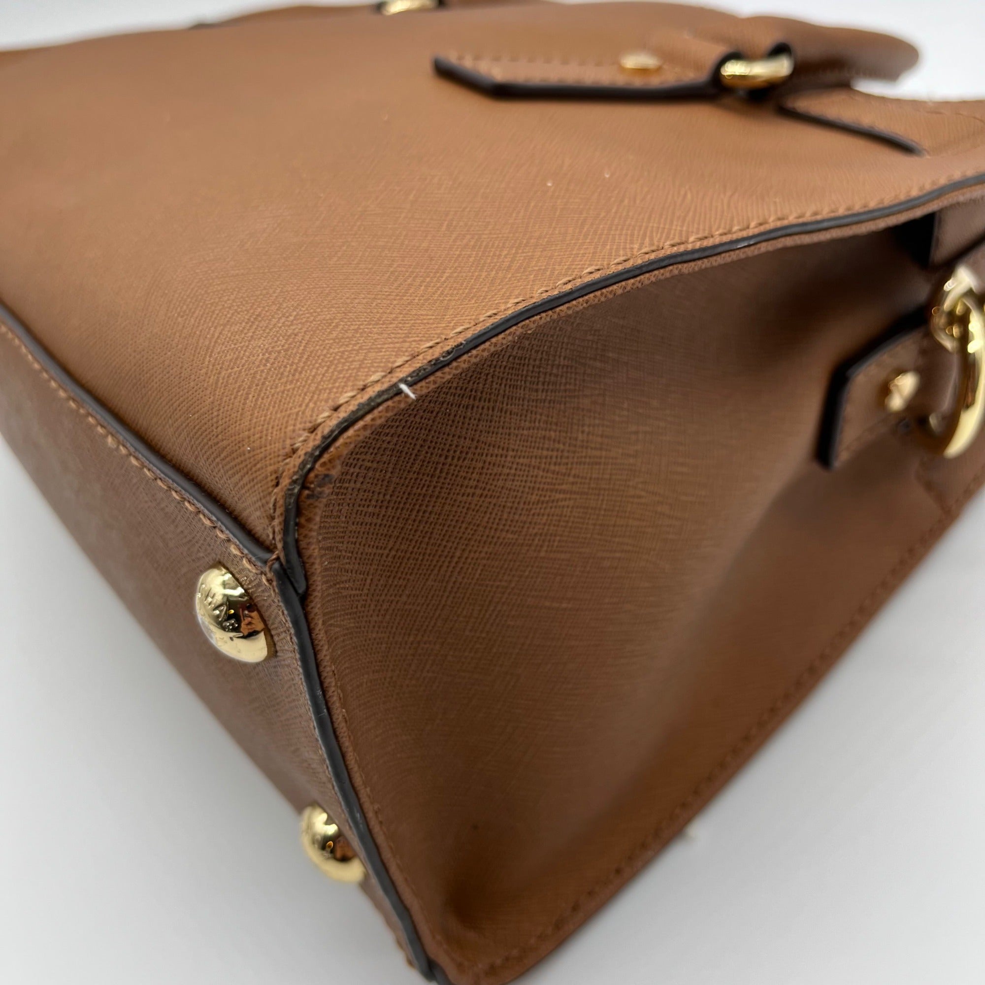 Michael Kors Brown Saffiano Leather Hamilton Satchel Bag