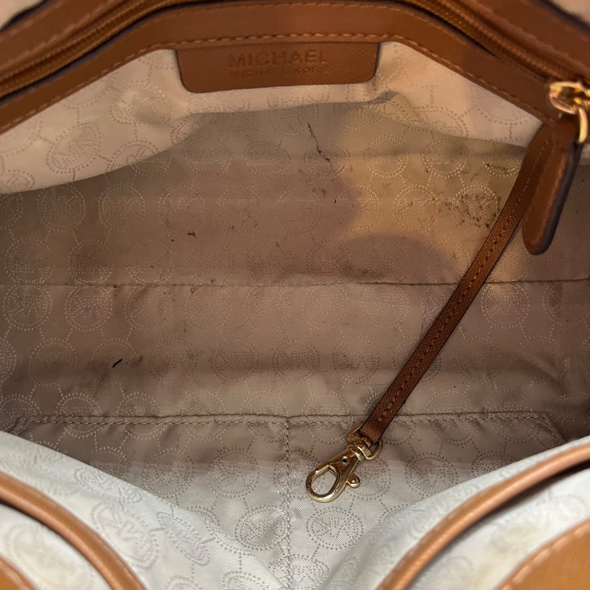 Michael Kors Brown Saffiano Leather Hamilton Satchel Bag
