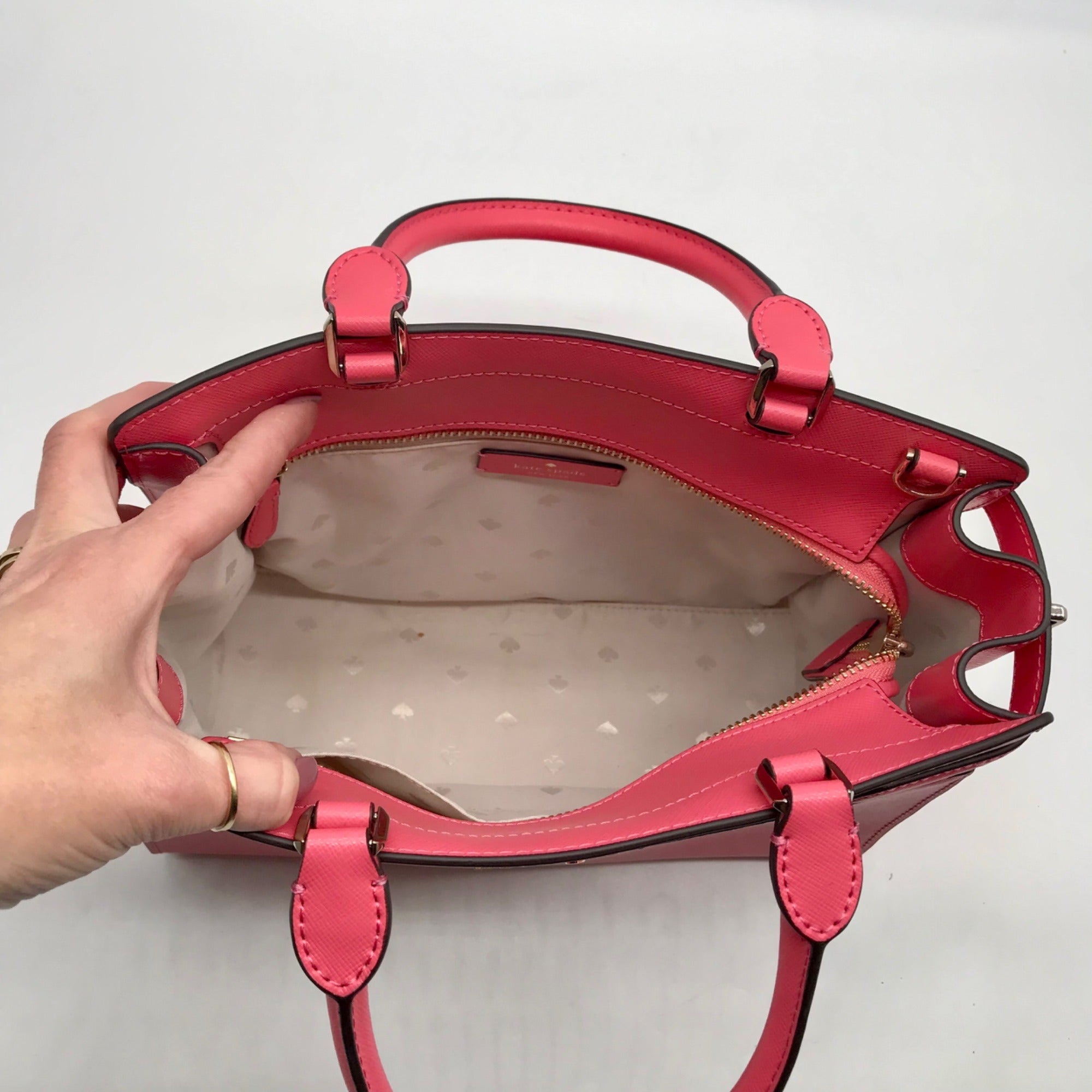 Kate Spade Pink Saffiano Leather Staci Converible Satchel