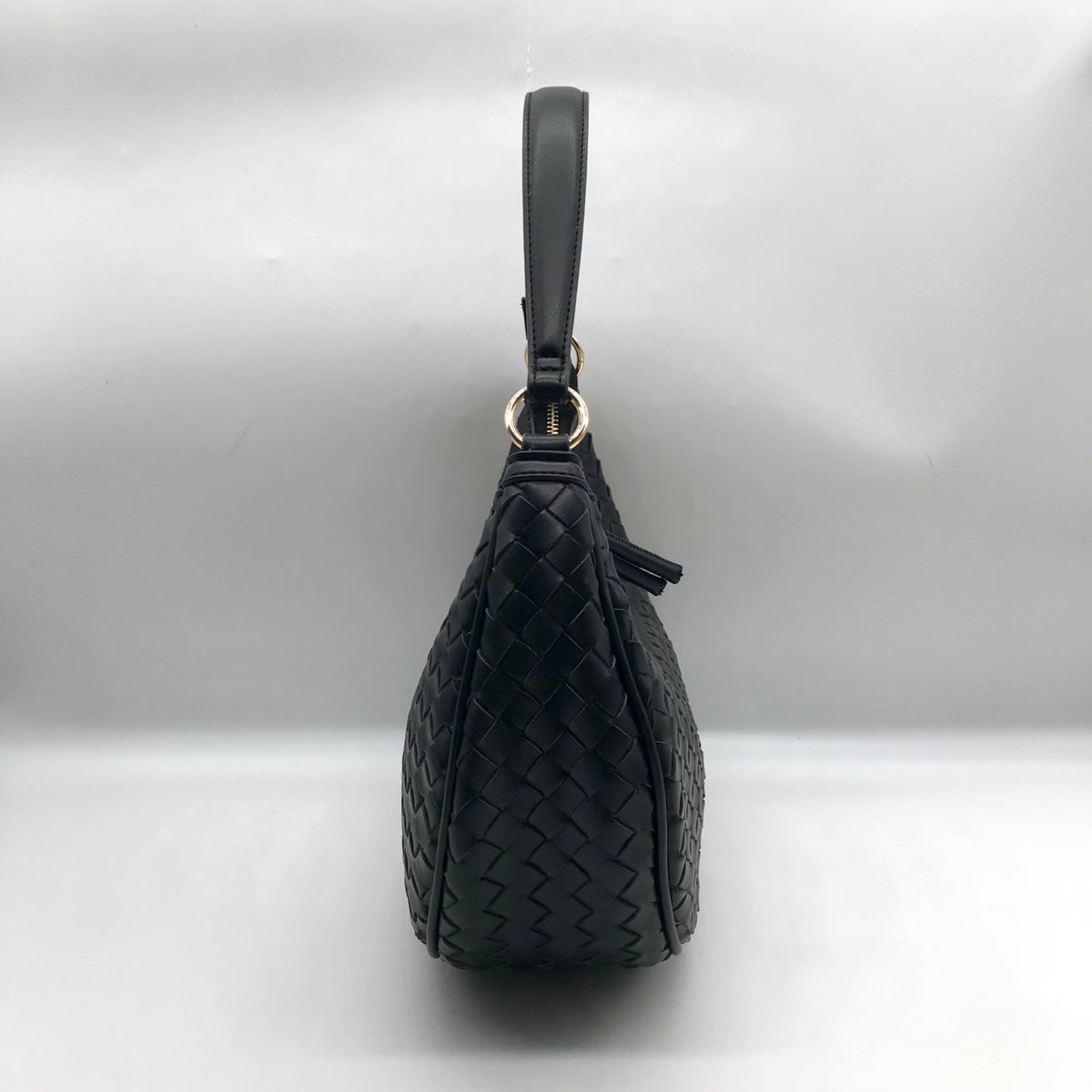 On 34th Black Woven Crossbody Convertible Satchel Bag