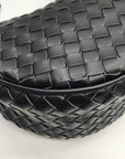On 34th Black Woven Crossbody Convertible Satchel Bag
