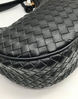 On 34th Black Woven Crossbody Convertible Satchel Bag