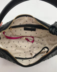 On 34th Black Woven Crossbody Convertible Satchel Bag