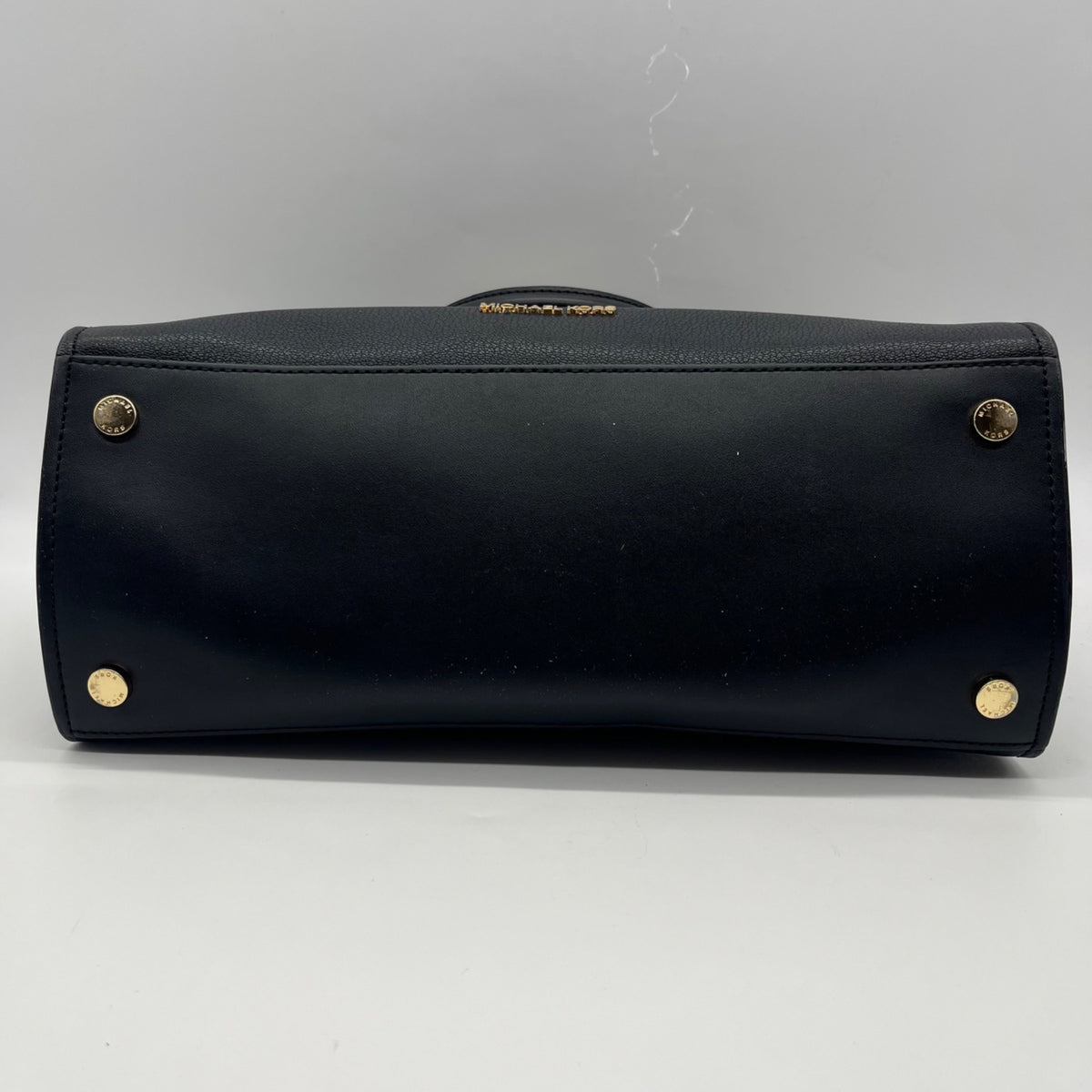 Michael Kors Black Leather Hamilton Medium Satchel Bag
