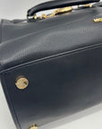 Michael Kors Black Leather Hamilton Medium Satchel Bag
