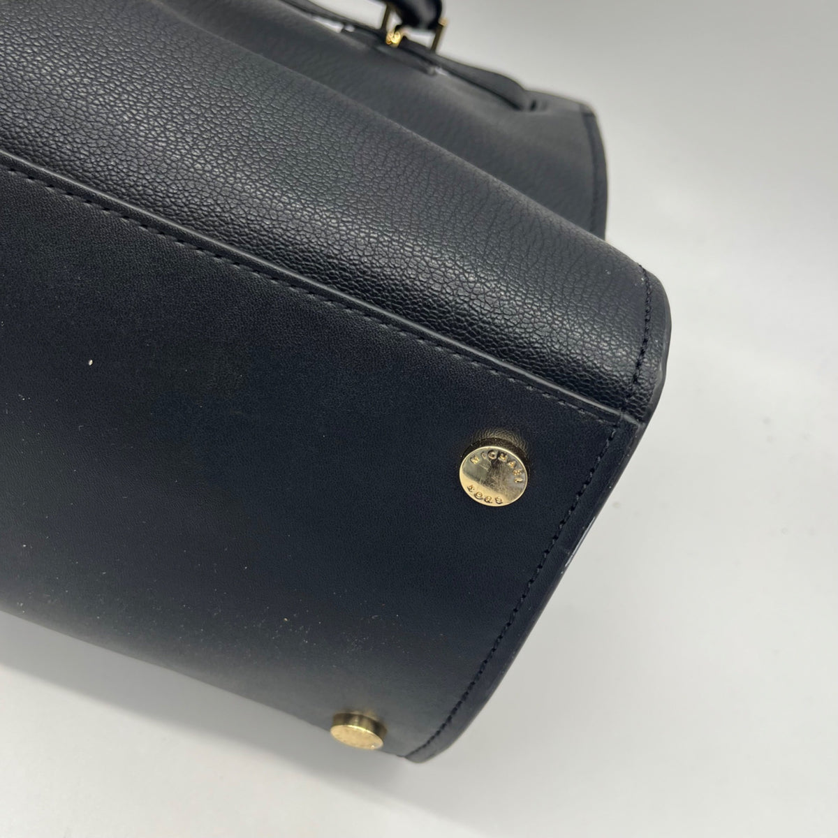 Michael Kors Black Leather Hamilton Medium Satchel Bag