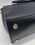 Michael Kors Black Leather Hamilton Medium Satchel Bag