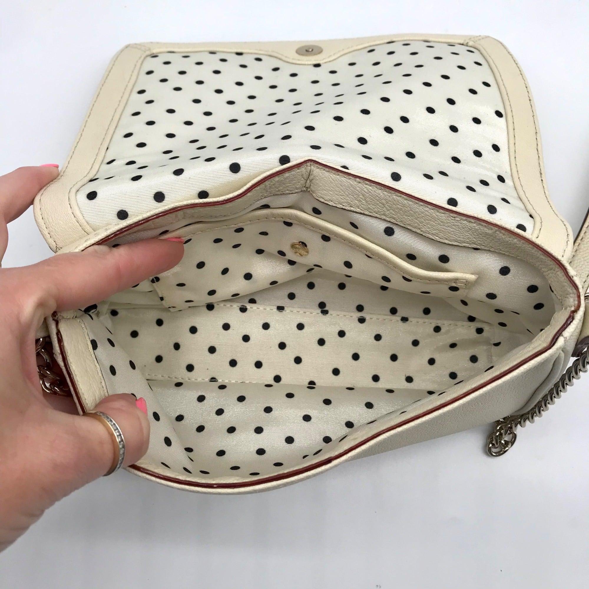Kate Spade Ivory Leather Primrose Hill Little Kaelin Crossbody Bag