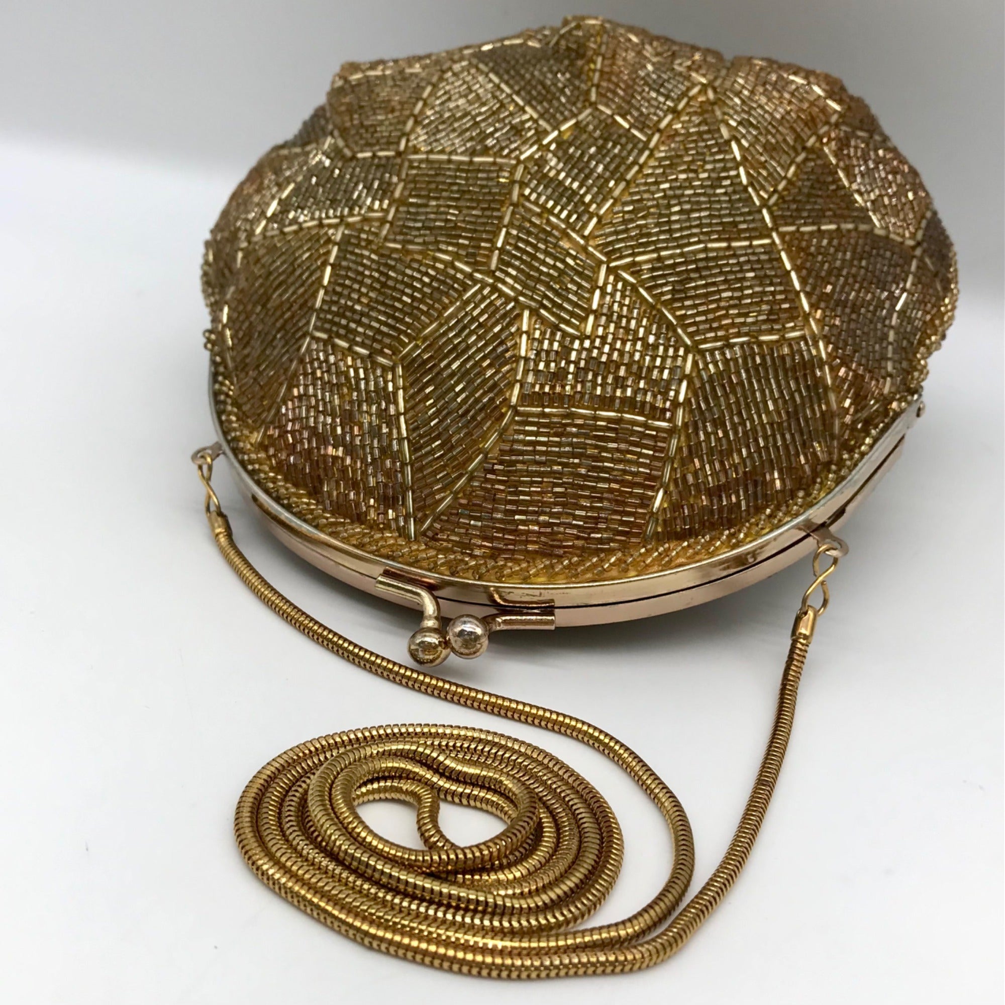 Walborg Gold Beaded Vintage Evening Bag Clutch