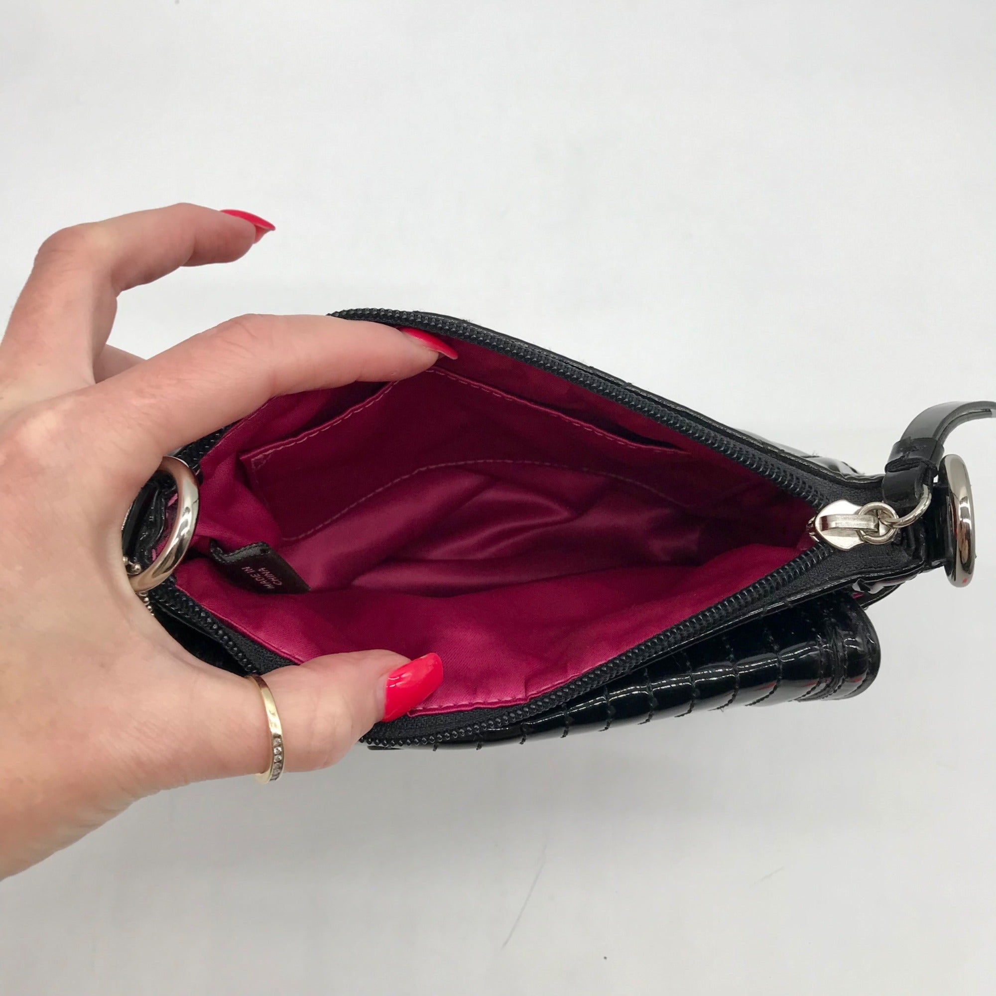 Coach Black Glossy Patent Leather Crossbody Swing Bag