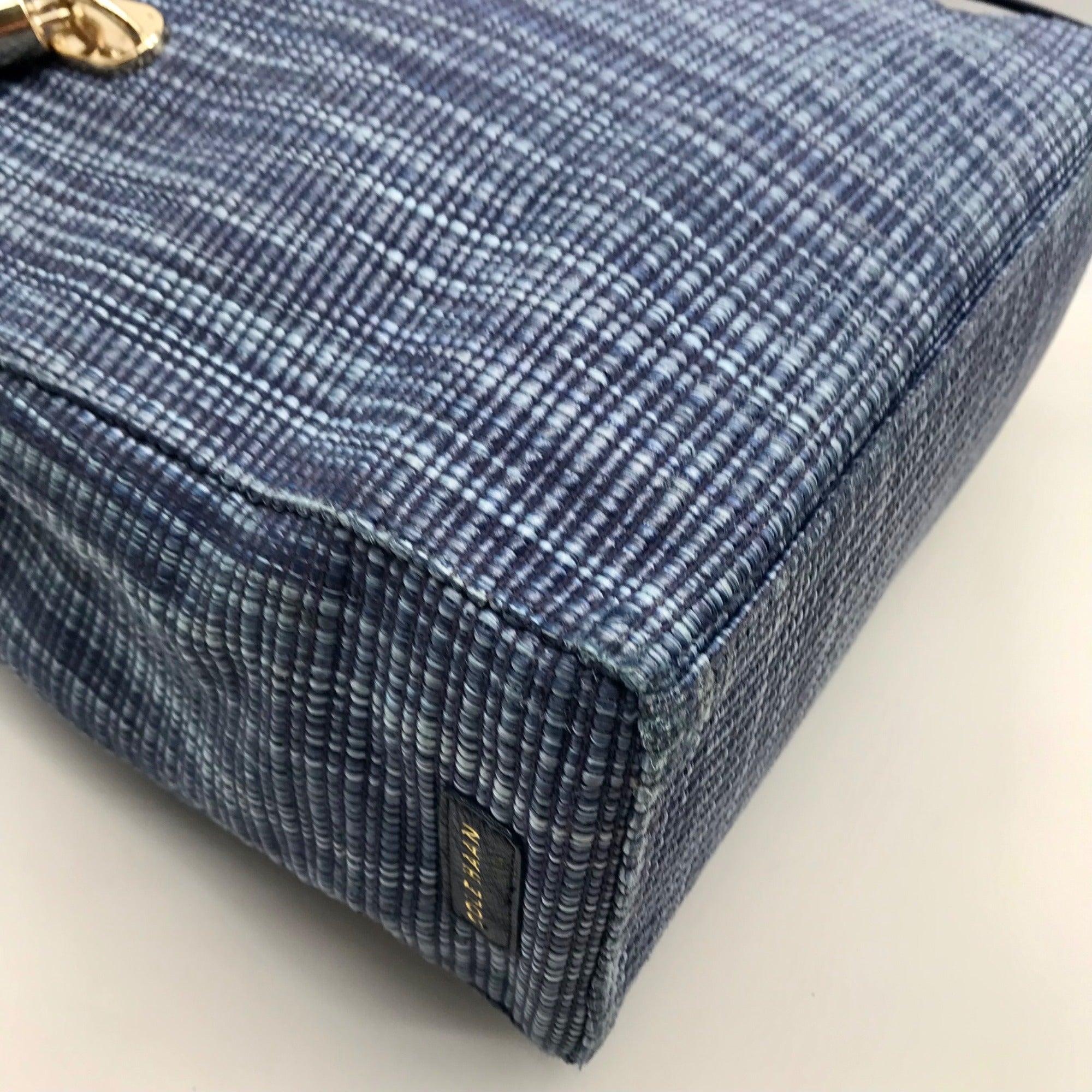 Cole Haan Blue Straw Benson Tote Bag