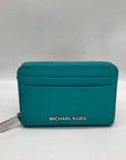 Michael Kors Blue Snake Embossed Leather Studio Mercer Convertible Satchel & Wallet