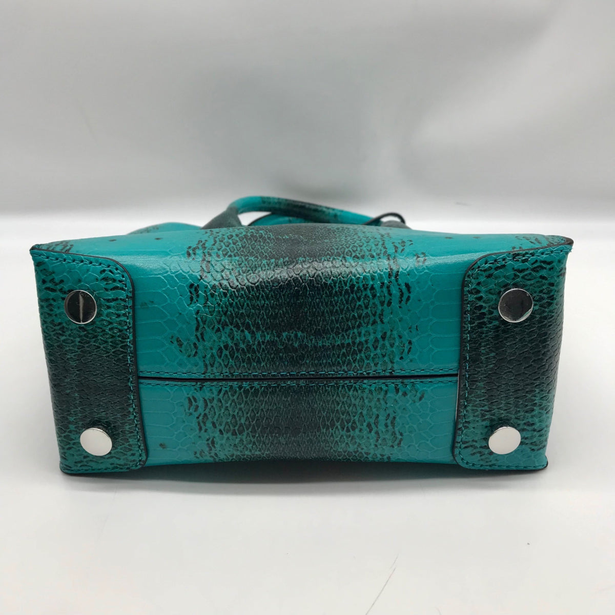 Michael Kors Blue Snake Embossed Leather Studio Mercer Convertible Satchel &amp; Wallet