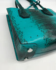 Michael Kors Blue Snake Embossed Leather Studio Mercer Convertible Satchel & Wallet