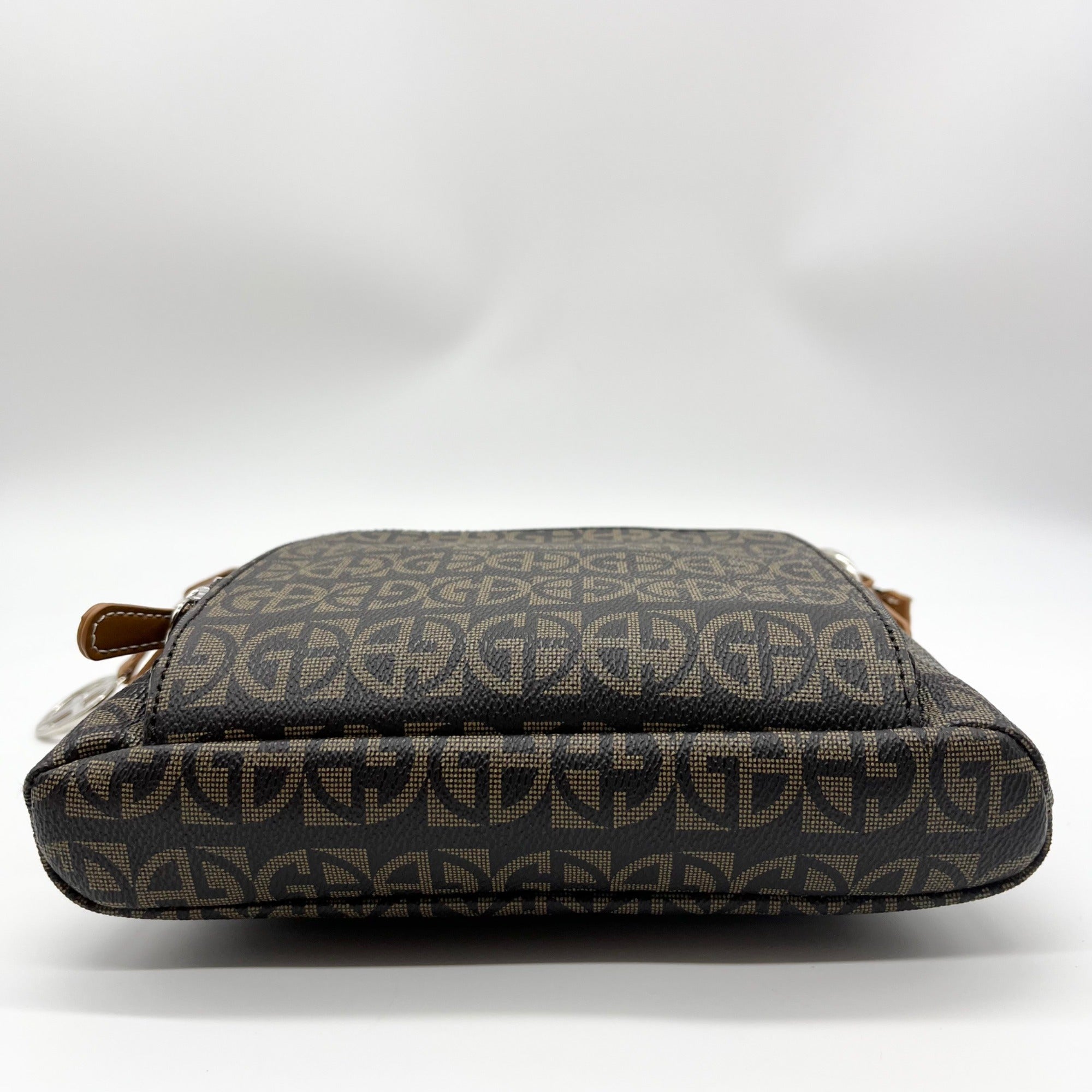 Giani Bernini Brown Block Signature Crossbody Bag