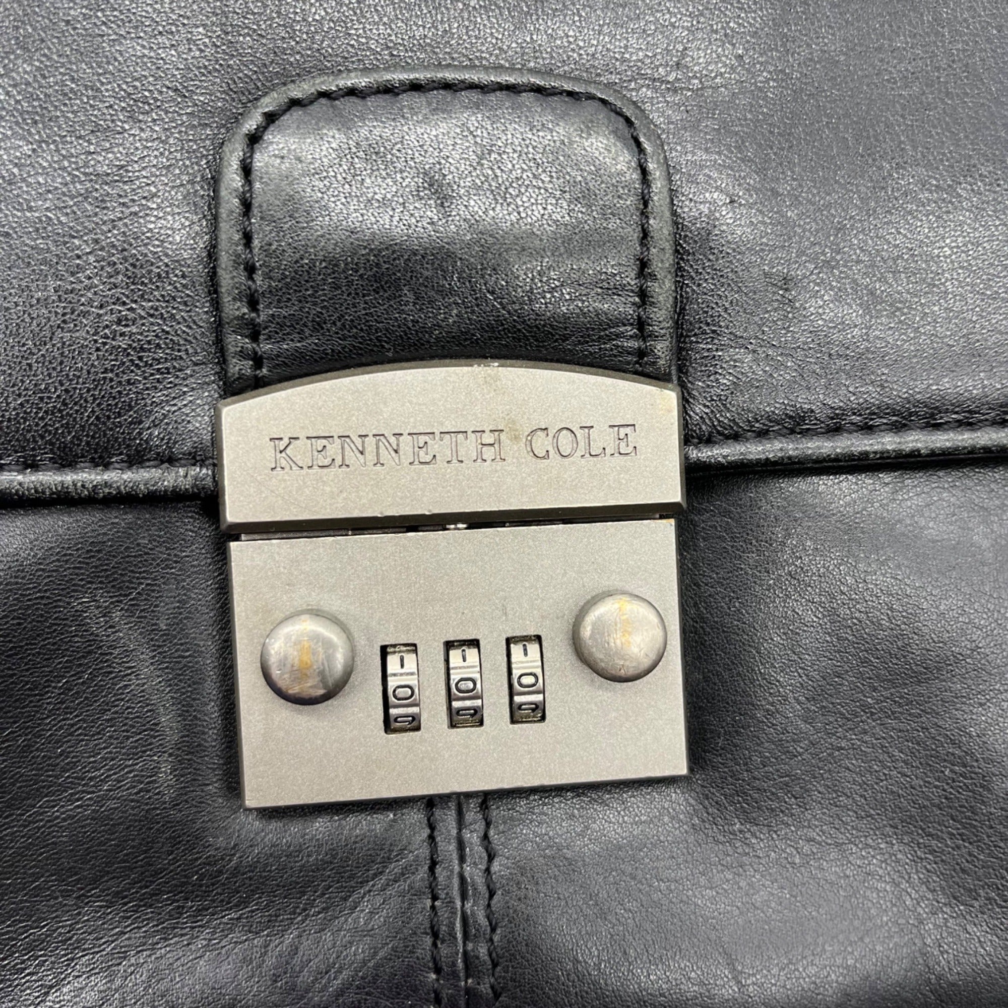 Kenneth Cole Black Leather Briefcase