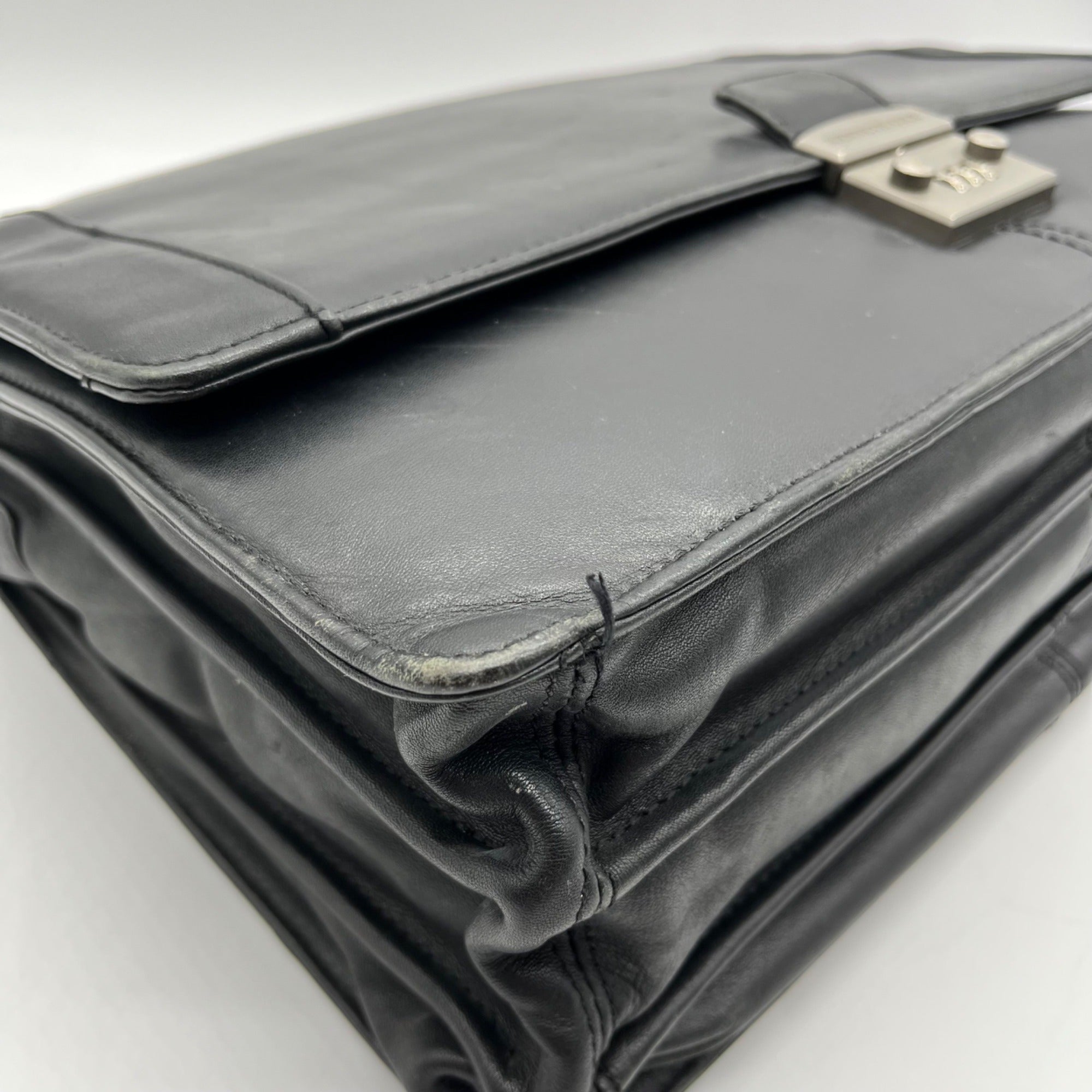Kenneth Cole Black Leather Briefcase
