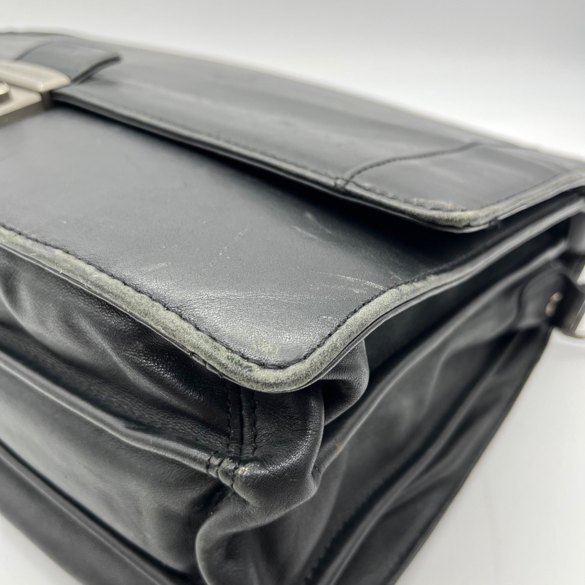 Kenneth Cole Black Leather Briefcase