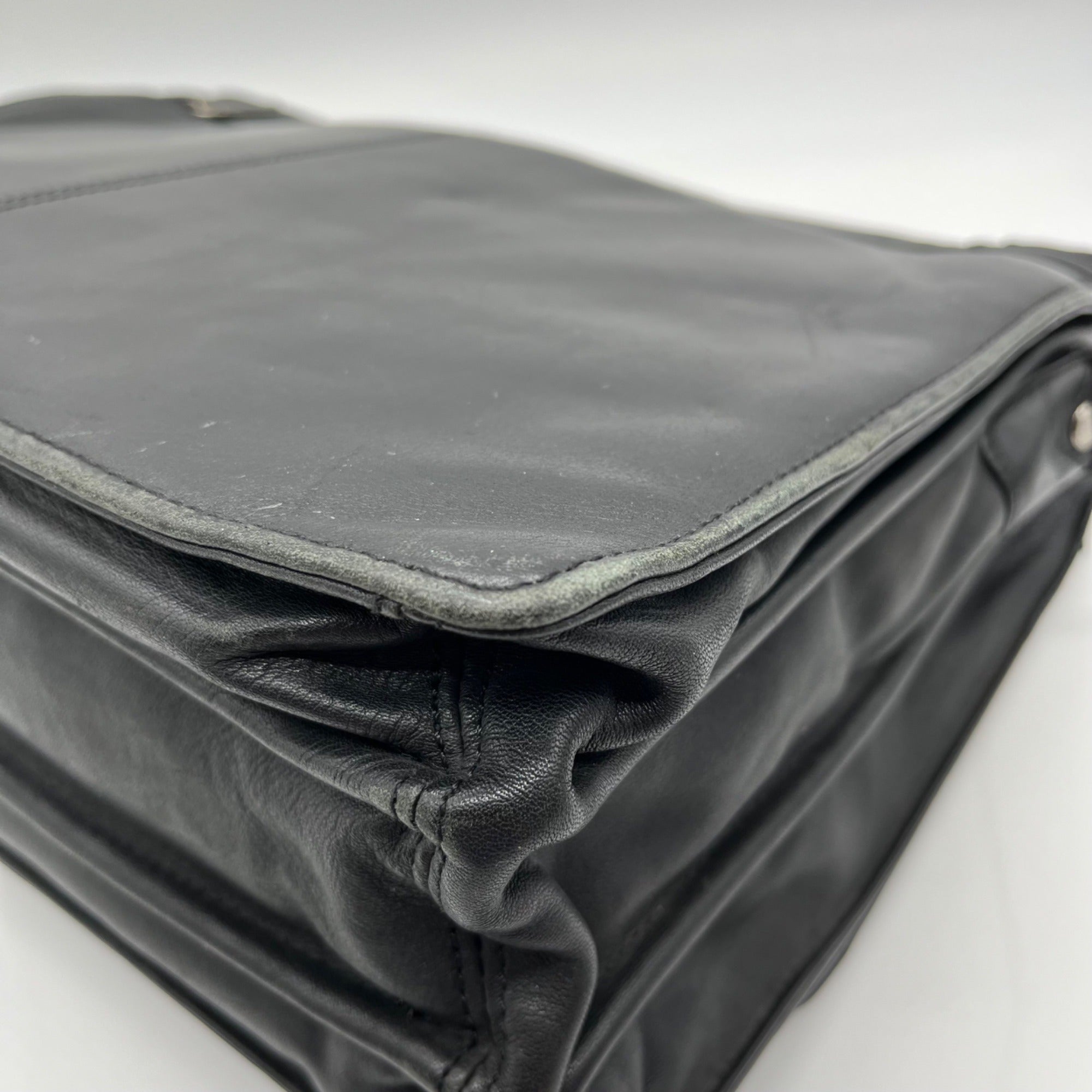 Kenneth Cole Black Leather Briefcase