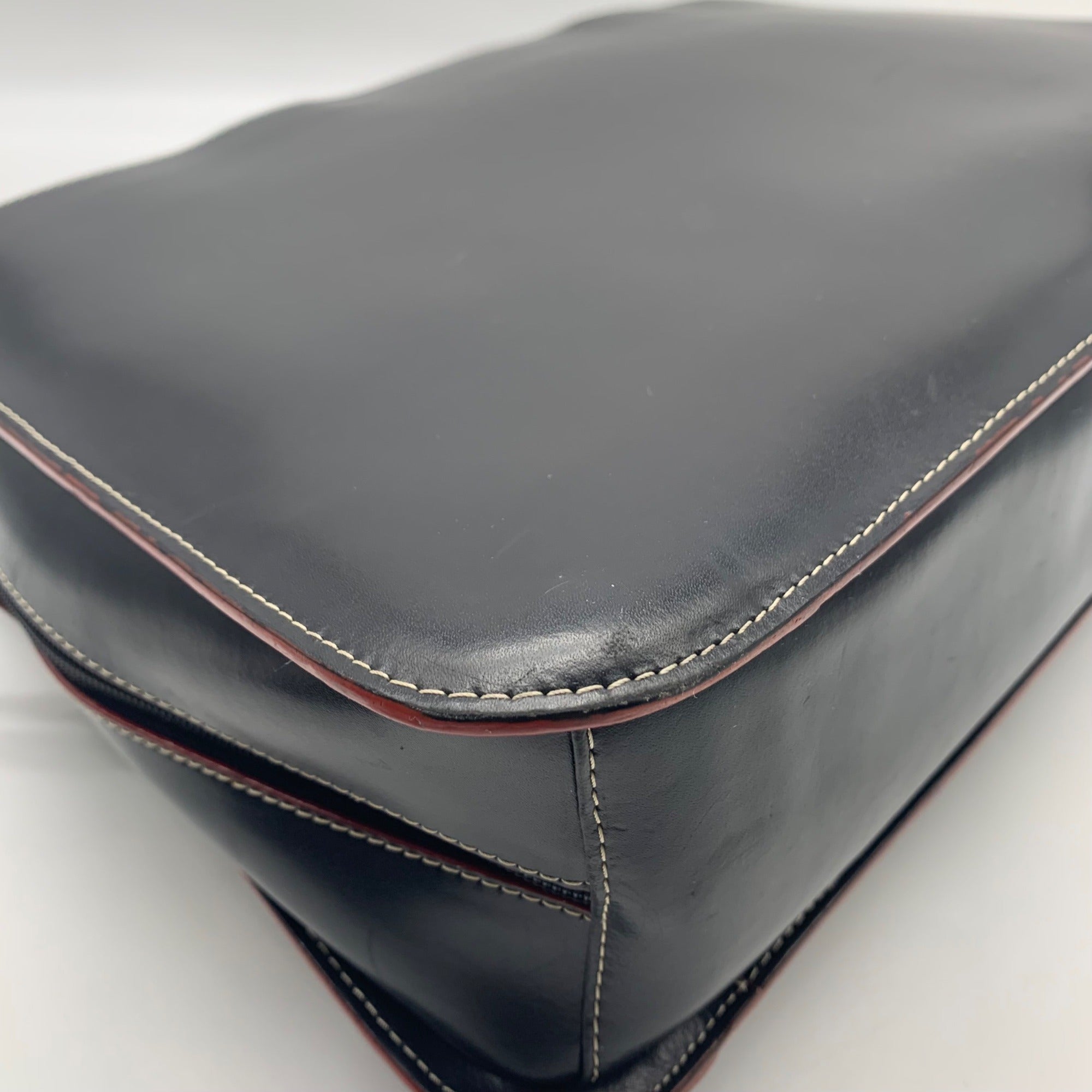 Lodis Black Leather Convertible Briefcase