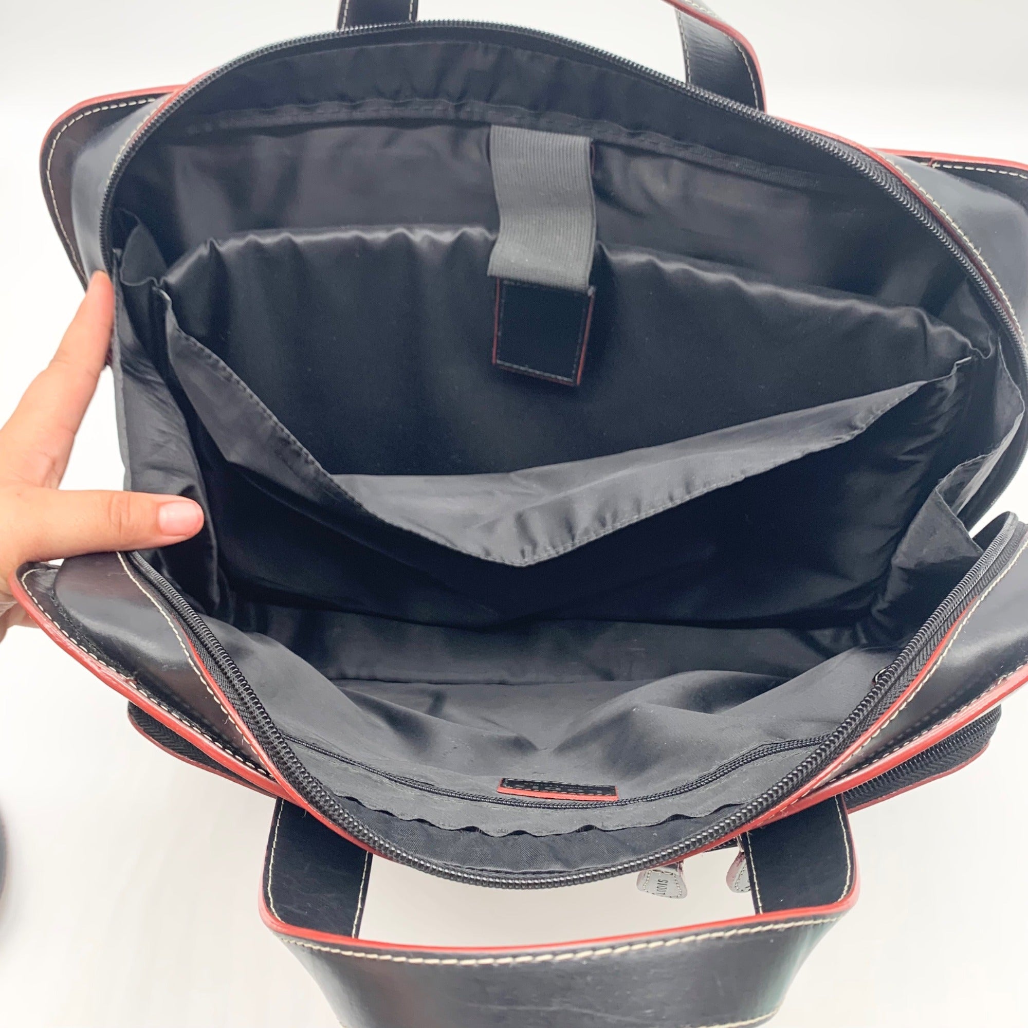 Lodis Black Leather Convertible Briefcase