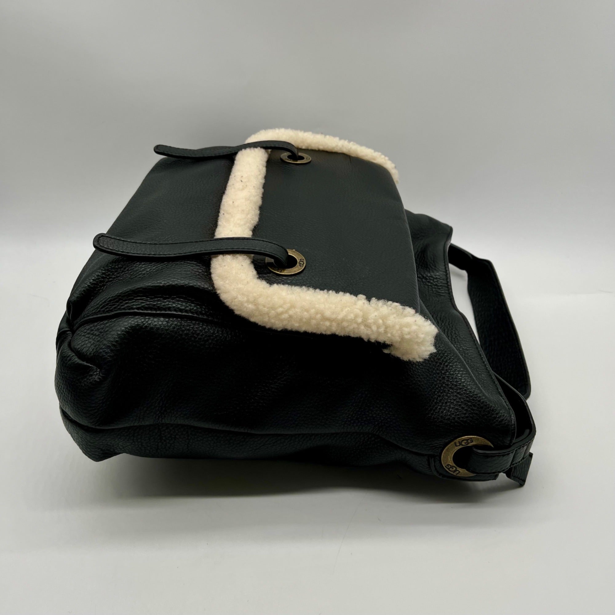 Ugg Black Pebbled Leather Shoulder Bag