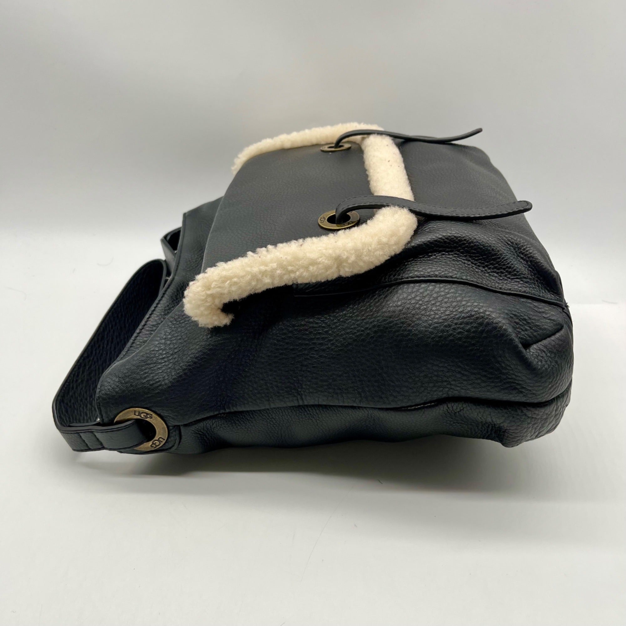 Ugg Black Pebbled Leather Shoulder Bag