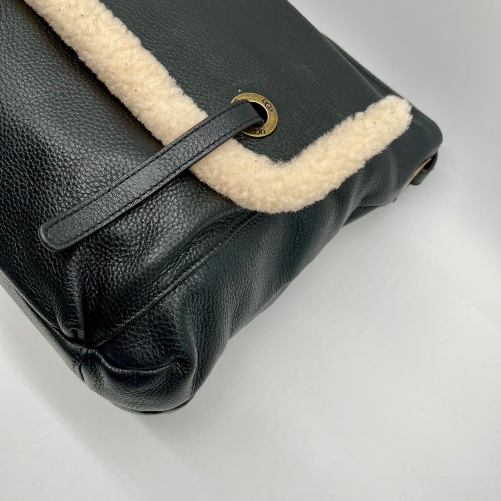 Ugg Black Pebbled Leather Shoulder Bag