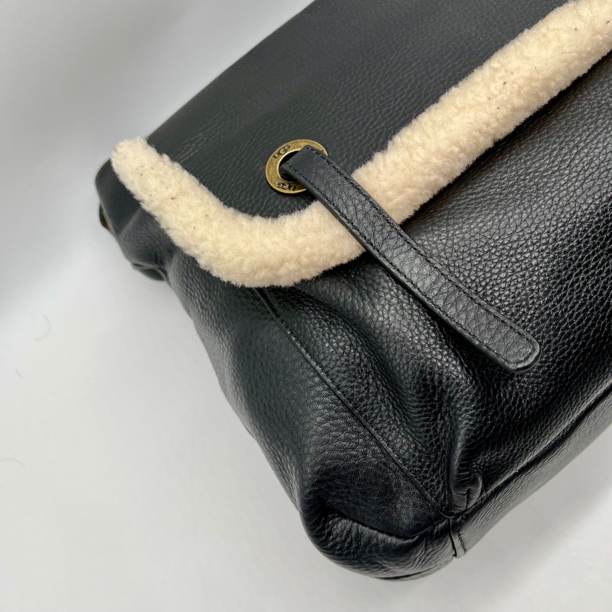 Ugg Black Pebbled Leather Shoulder Bag