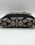 Coach Black & Grey Signature Canvas Fabric Crossbody File Bag F19220