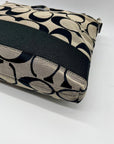 Coach Black & Grey Signature Canvas Fabric Crossbody File Bag F19220