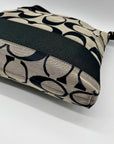 Coach Black & Grey Signature Canvas Fabric Crossbody File Bag F19220