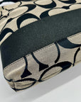Coach Black & Grey Signature Canvas Fabric Crossbody File Bag F19220