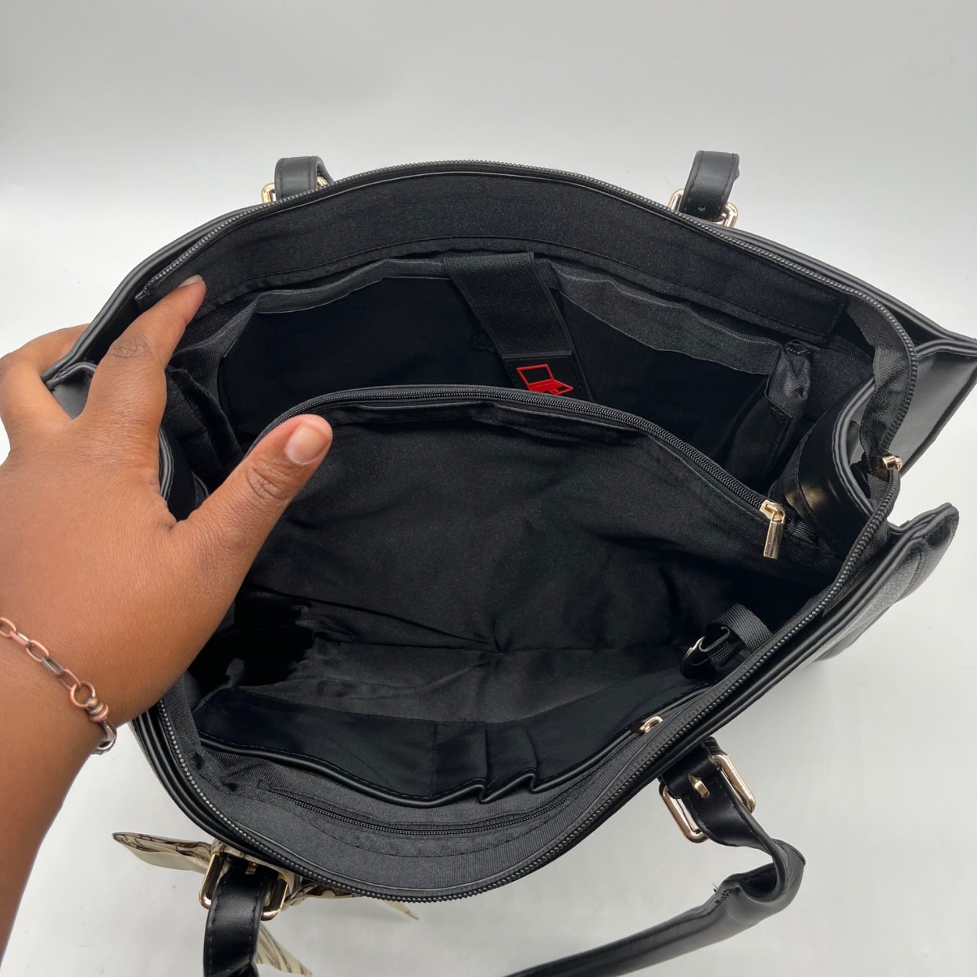 Unbranded Black Faux Leather Tote