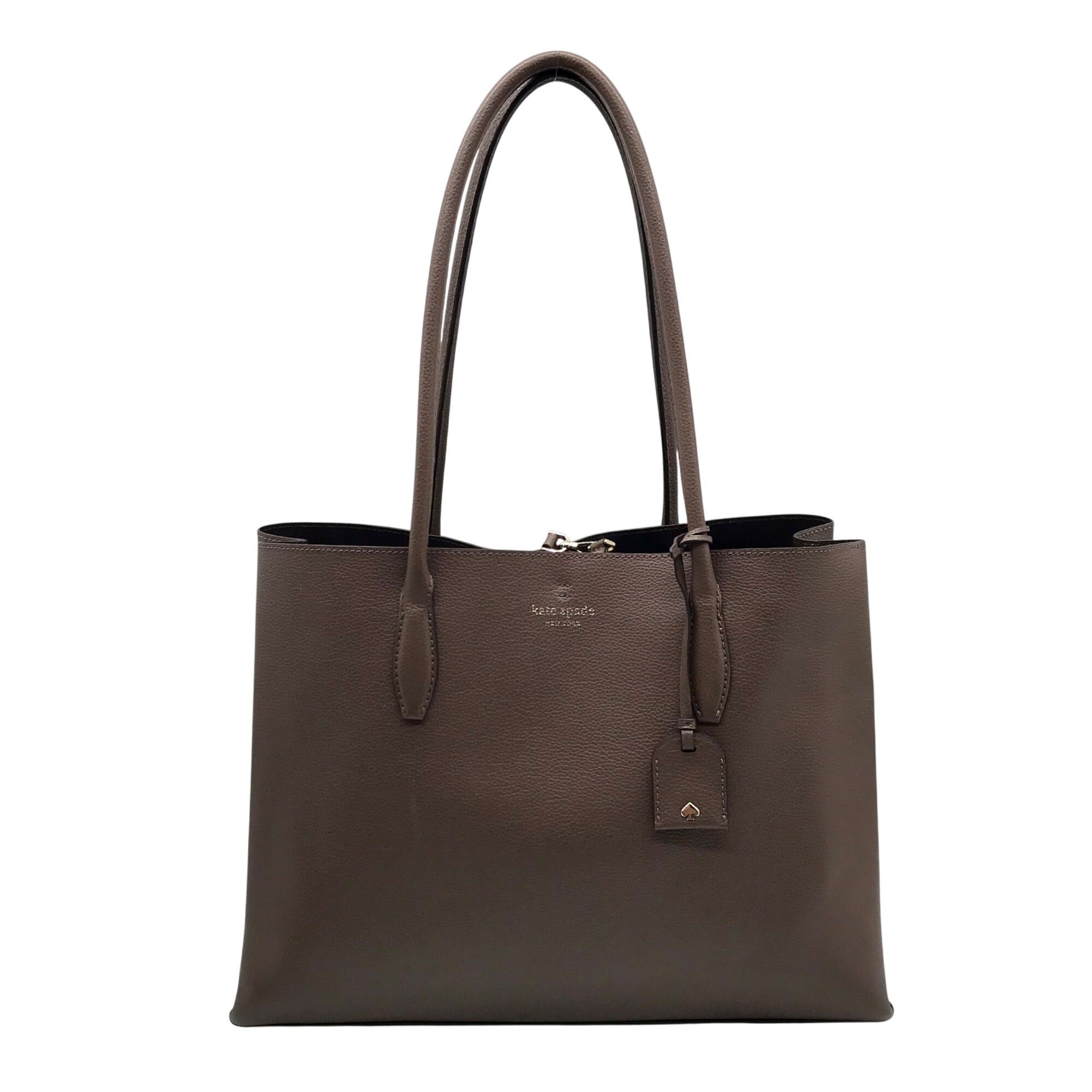 Kate Spade Taupe Pebbled Leather Zip Top Eva Tote Bag 