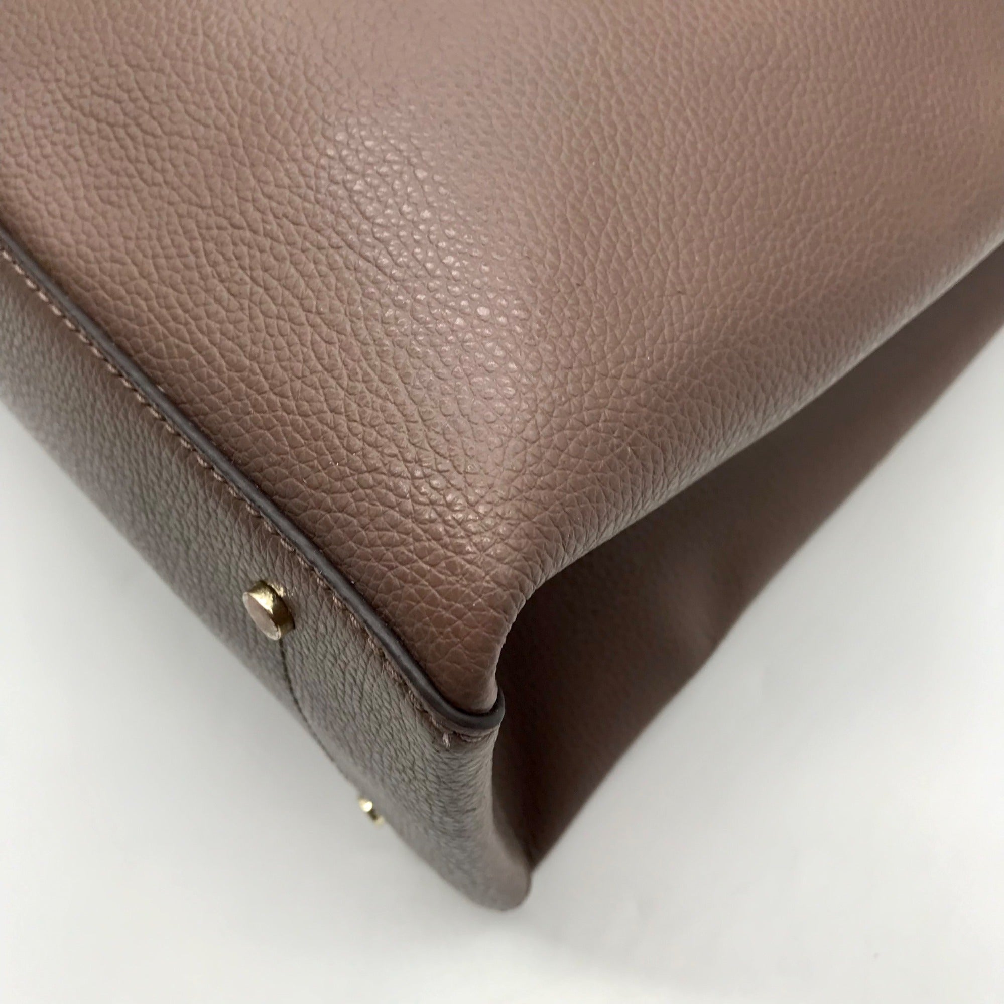 Kate Spade Taupe Pebbled Leather Zip Top Eva Tote Bag