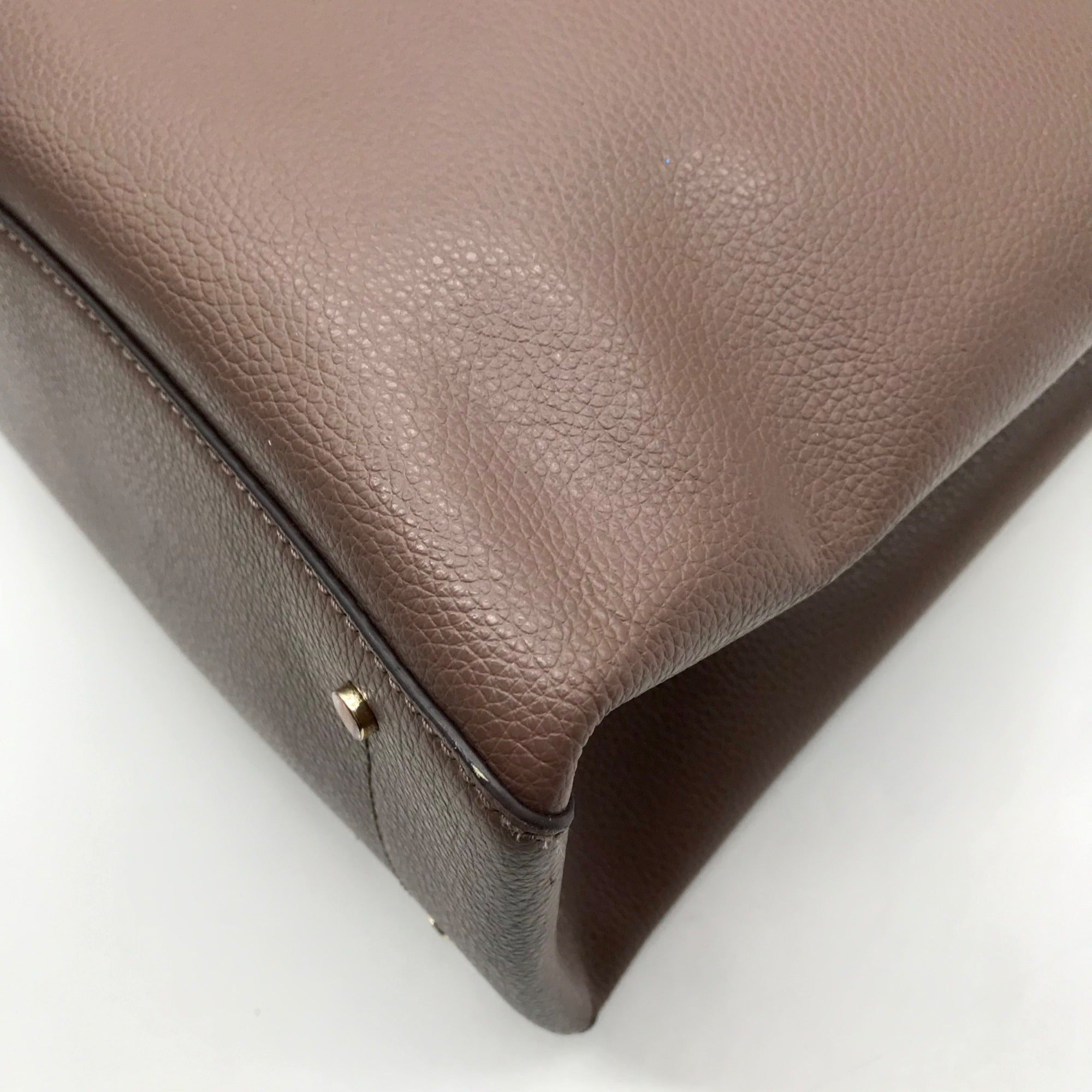 Kate Spade Taupe Pebbled Leather Zip Top Eva Tote Bag