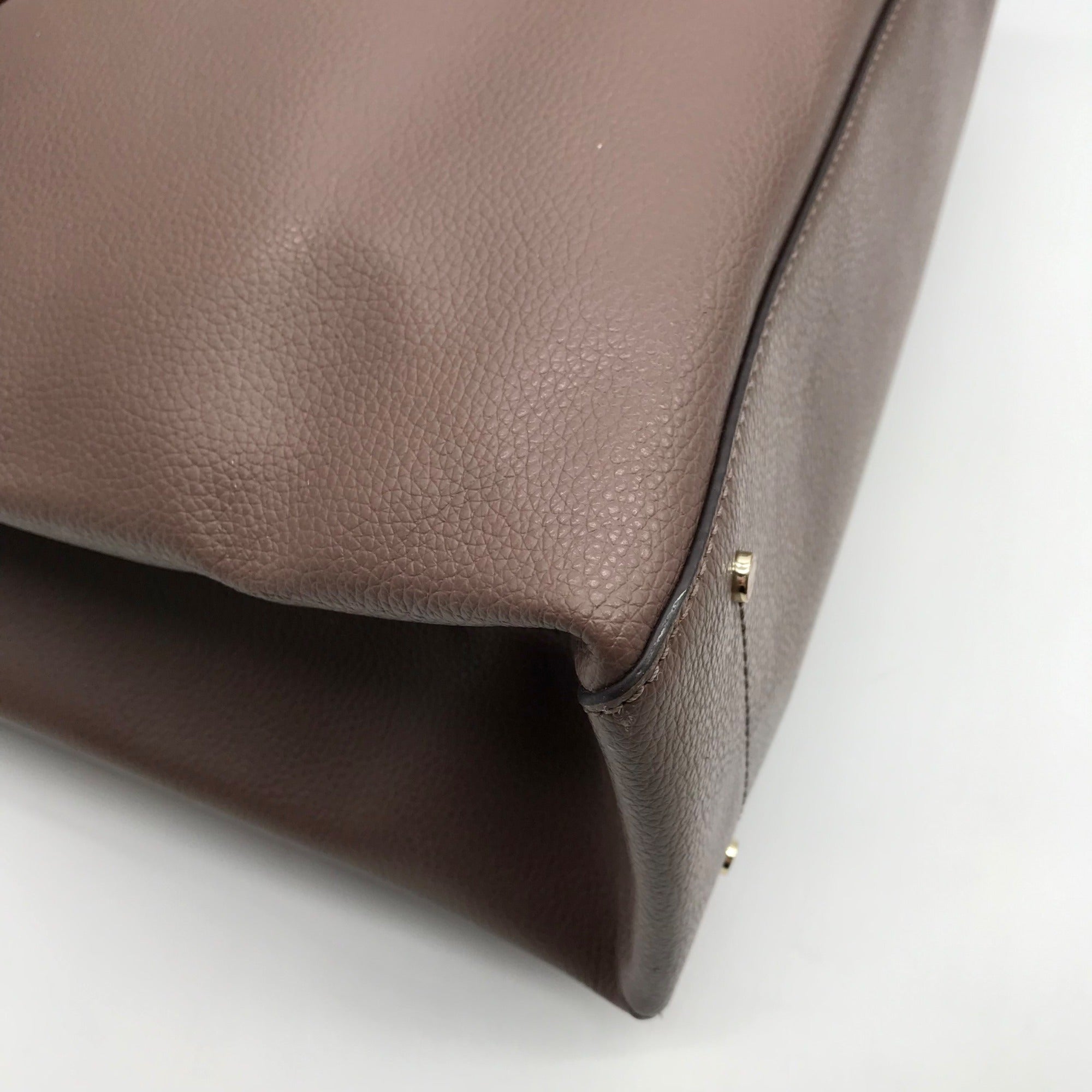 Kate Spade Taupe Pebbled Leather Zip Top Eva Tote Bag