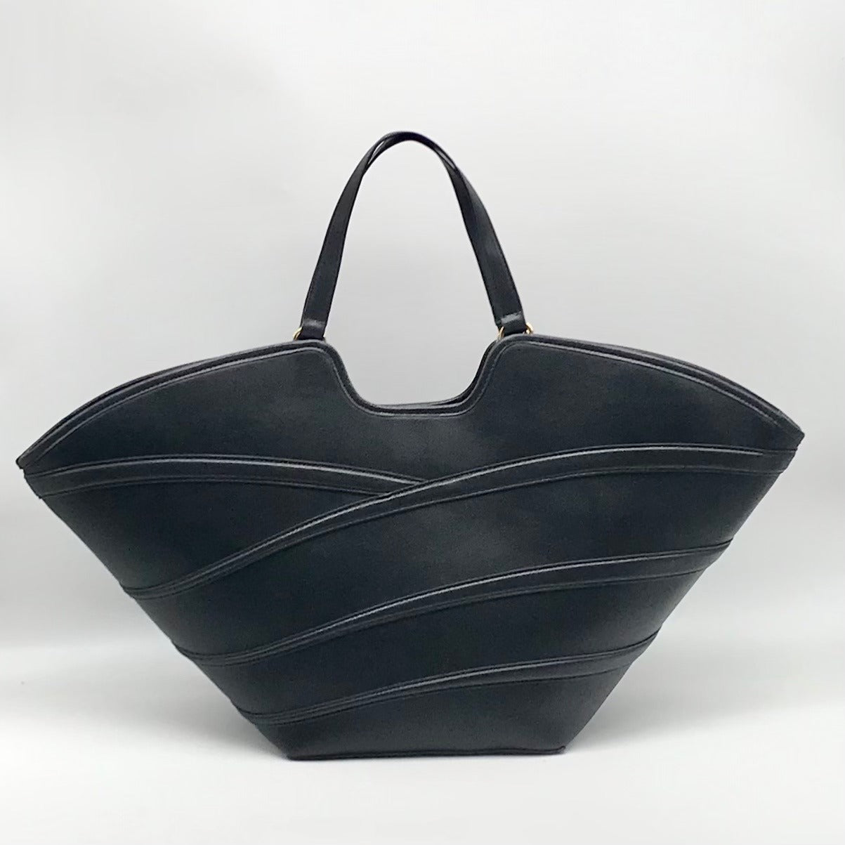 I.N.C. International Concepts Black Faux Leather Zavaa Medium Tote Bag