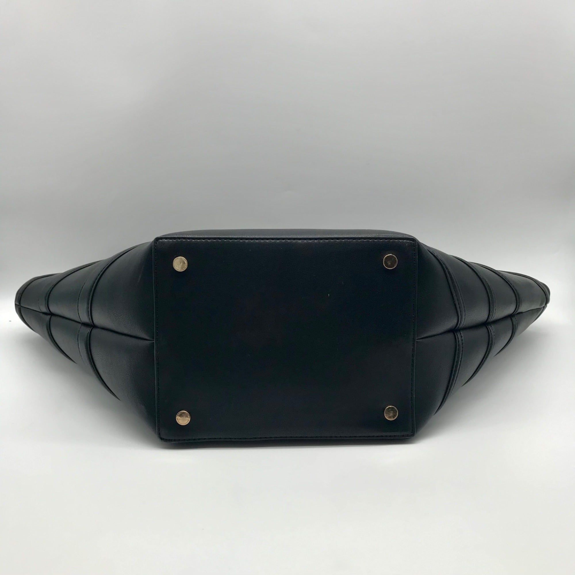 I.N.C. International Concepts Black Faux Leather Zavaa Medium Tote Bag