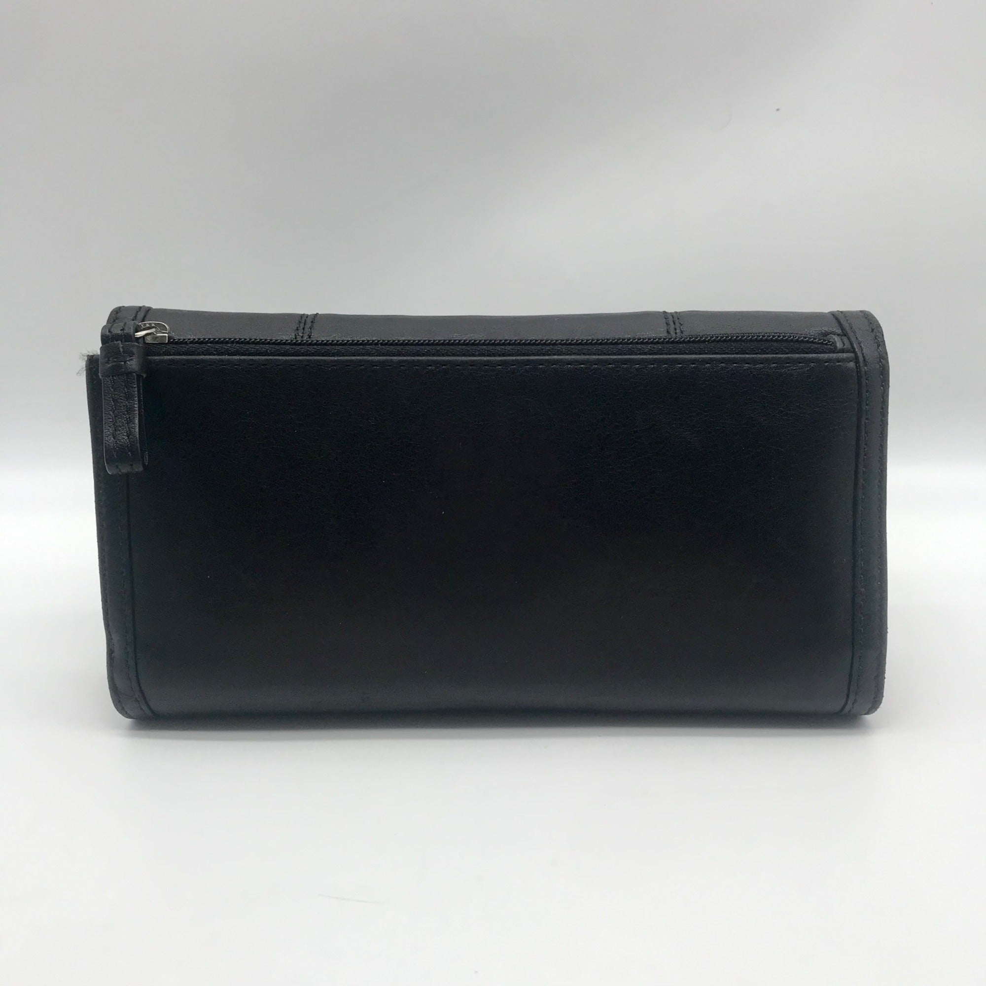 Coach Black Leather Madison Slim Envelope Trifold Wallet