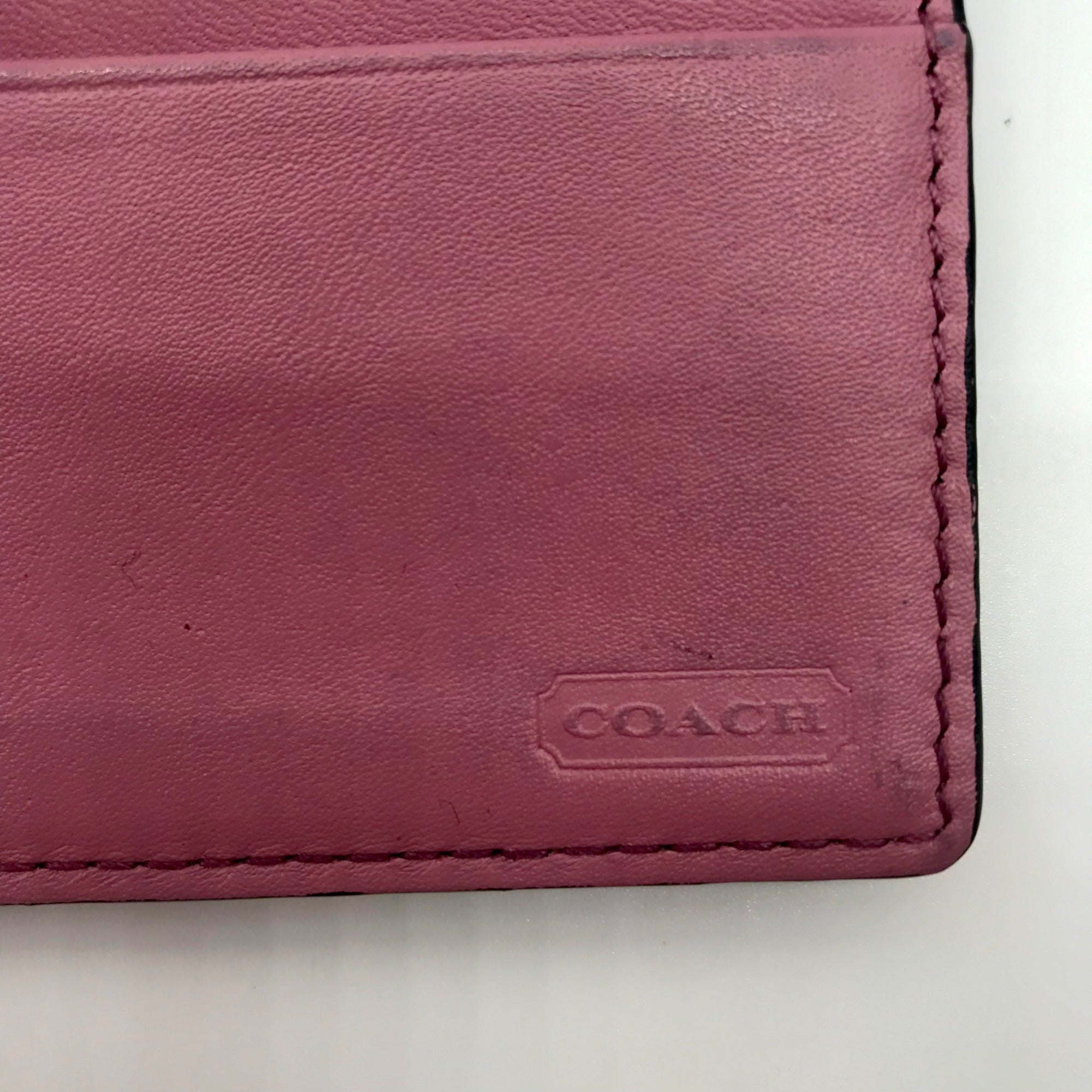 Coach Black Leather Madison Slim Envelope Trifold Wallet