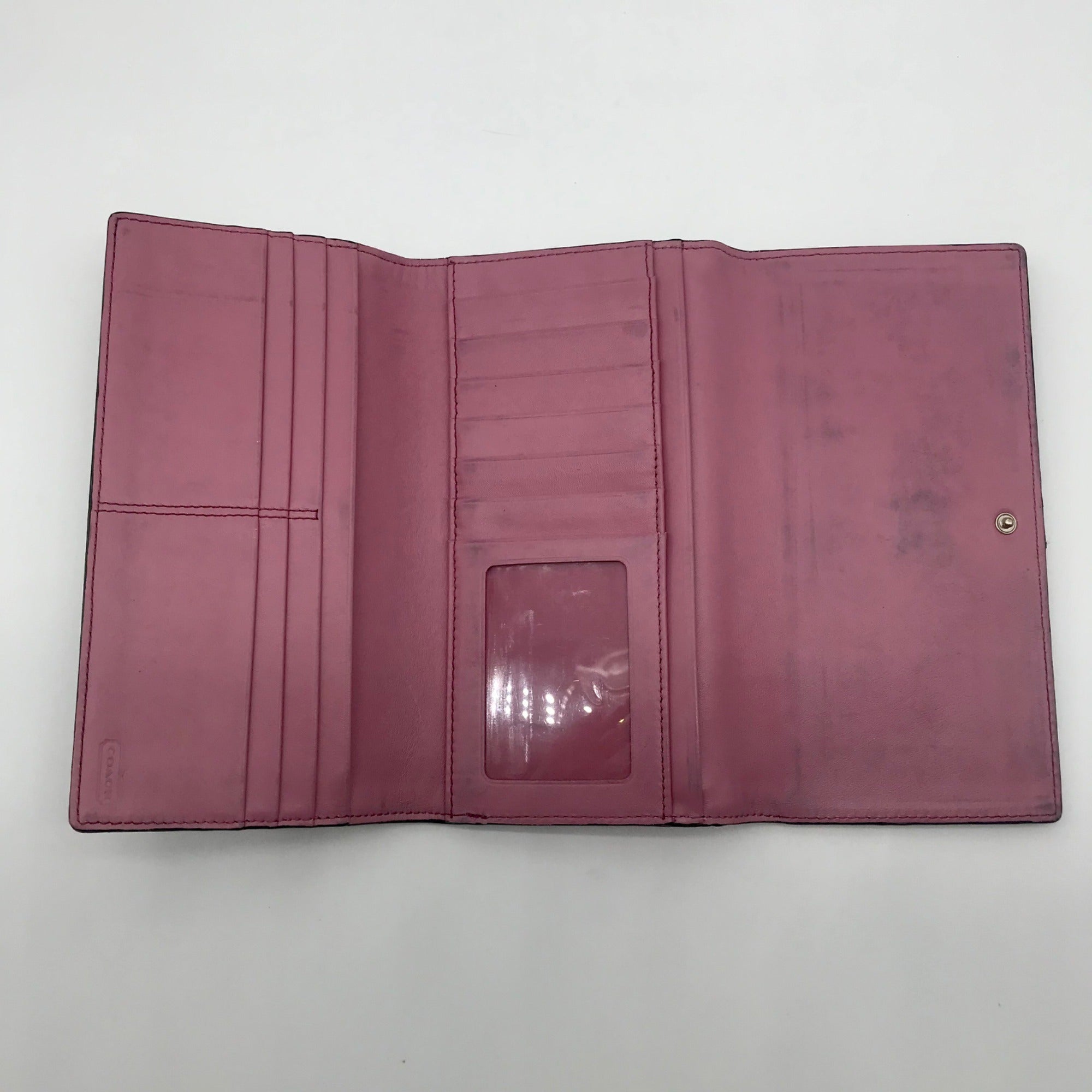 Coach Black Leather Madison Slim Envelope Trifold Wallet