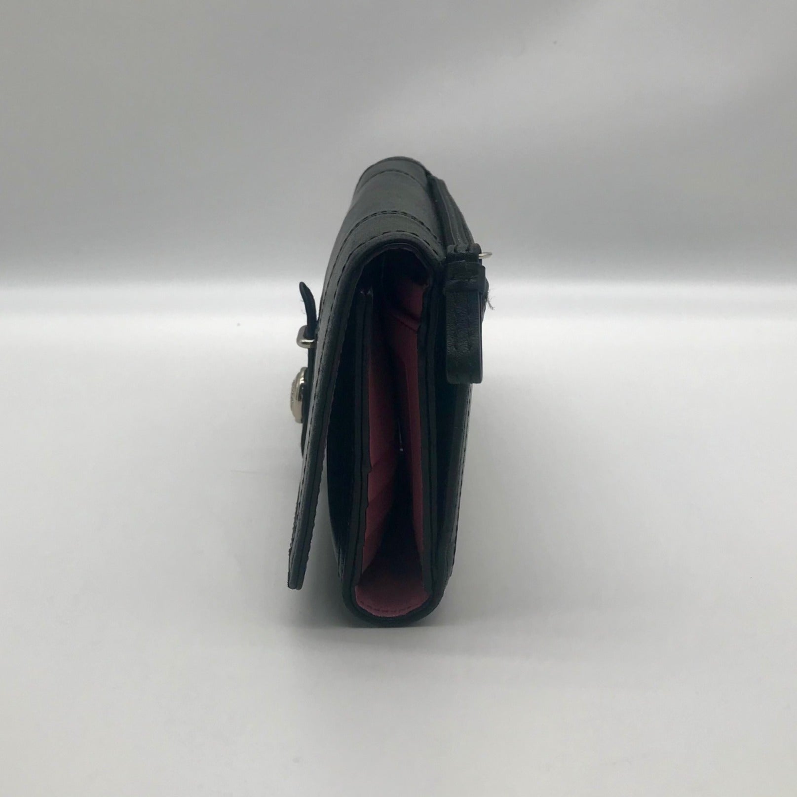 Coach Black Leather Madison Slim Envelope Trifold Wallet