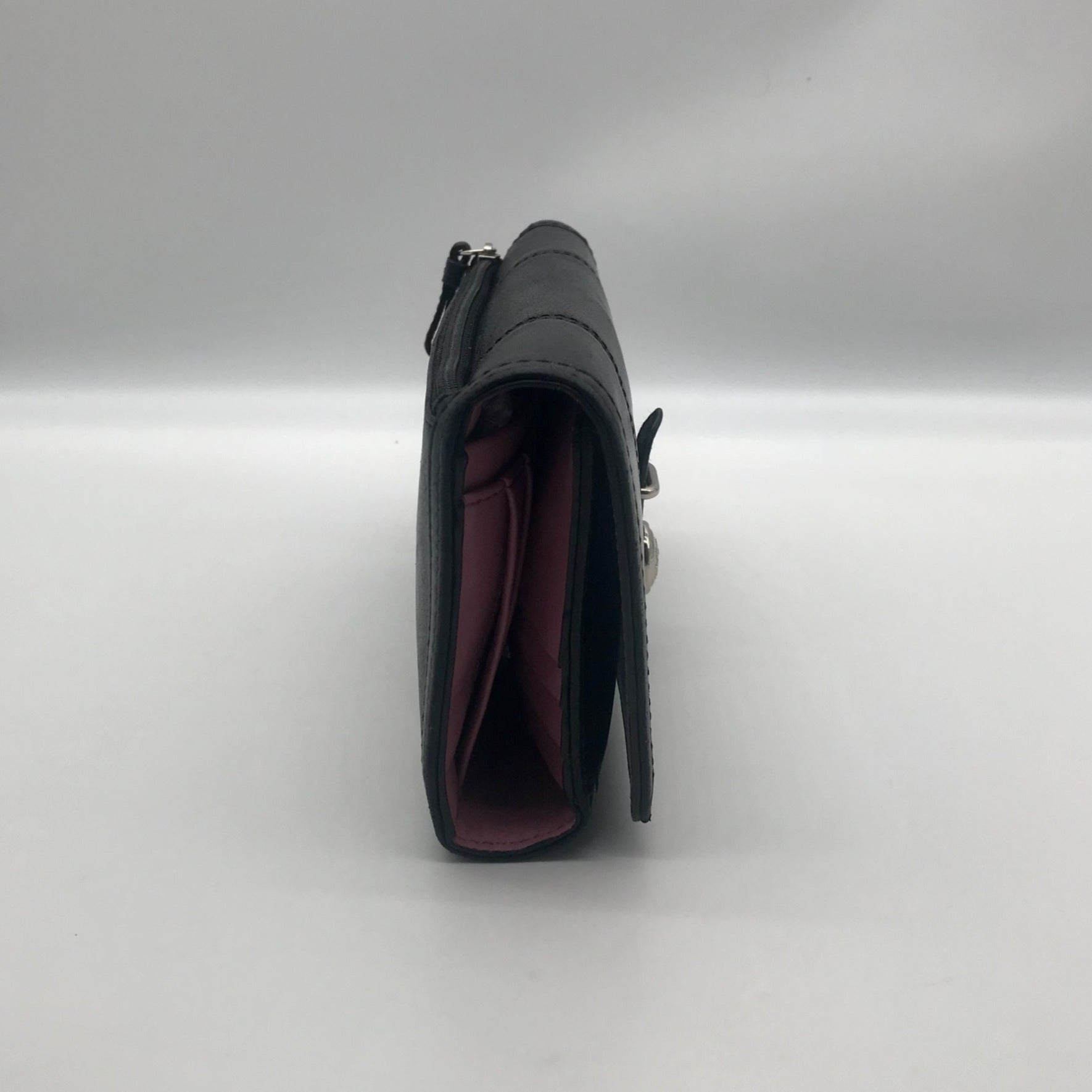 Coach Black Leather Madison Slim Envelope Trifold Wallet